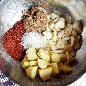 Kimchi paste ingredients by Purely Pacha