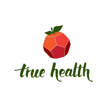 template logo with geometric fruit
