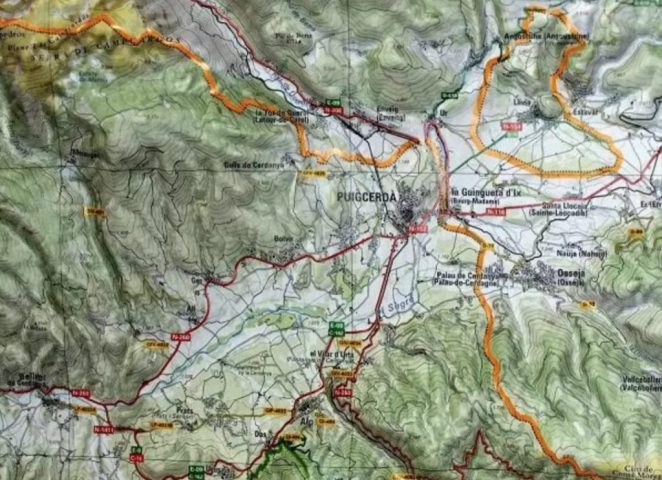 Map of Cerdanya in the Spanish Pyrenees