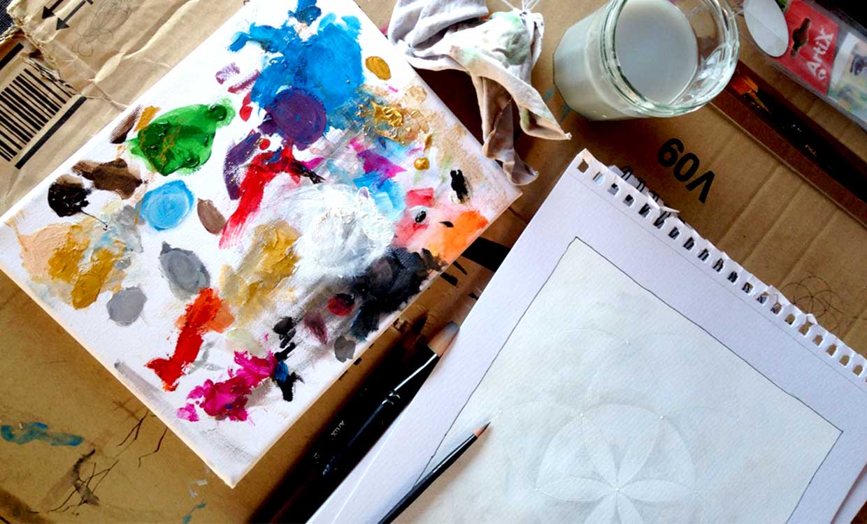 found art painting in progress